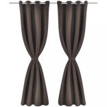 2 db barna sötétítőfüggöny fém fűzőlyukakkal 135 x 175 cm