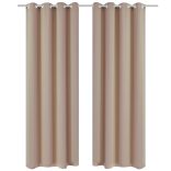 2 db krémszínű sötétítőfüggöny fém fűzőlyukakkal 135 x 175 cm