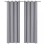 2 db szürke sötétítőfüggöny fém fűzőlyukakkal 135 x 175 cm