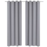 szürke sötétítőfüggöny fém fűzőlyukakkal 270 x 245 cm