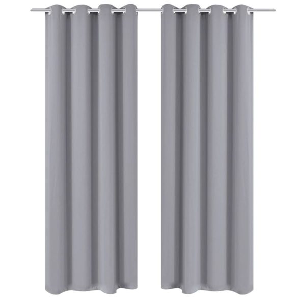 szürke sötétítőfüggöny fém fűzőlyukakkal 270 x 245 cm