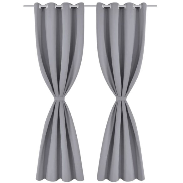 szürke sötétítőfüggöny fém fűzőlyukakkal 270 x 245 cm