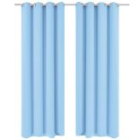 2 db türkiz sötétítőfüggöny fém függönykarikákkal 135 x 175 cm