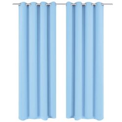   2 db türkiz sötétítőfüggöny fém függönykarikákkal 135 x 175 cm