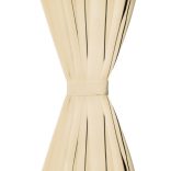 2 db bézs mikroszatén függöny karikákkal 140 x 225 cm