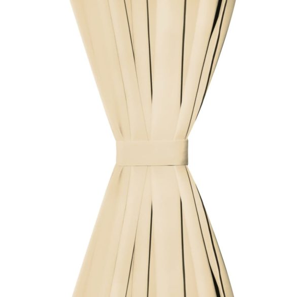 2 db bézs mikroszatén függöny karikákkal 140 x 225 cm