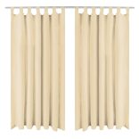 2 db bézs mikroszatén függöny karikákkal 140 x 245 cm