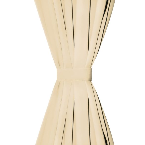 2 db bézs mikroszatén függöny karikákkal 140 x 245 cm