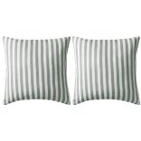 2 db szürke csíkos kültéri párna 45 x 45 cm