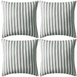 4 db szürke csíkos kültéri párna 45 x 45 cm