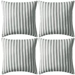4 db szürke csíkos kültéri párna 45 x 45 cm
