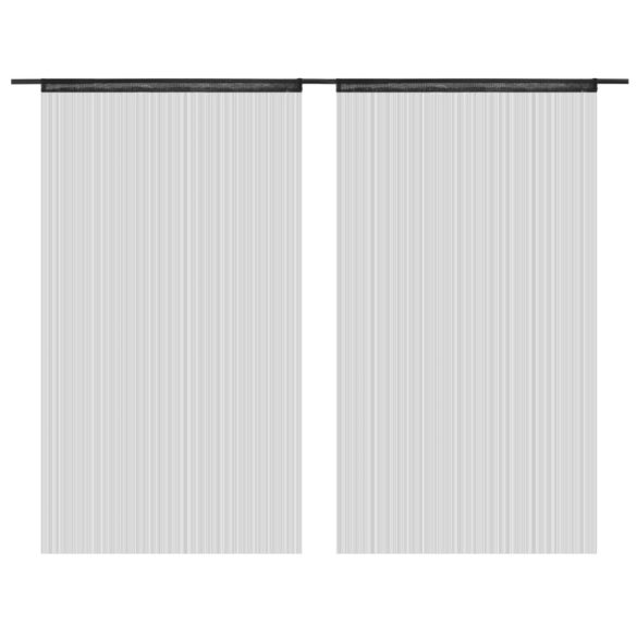 2 db fekete zsinórfüggöny 100 x 250 cm