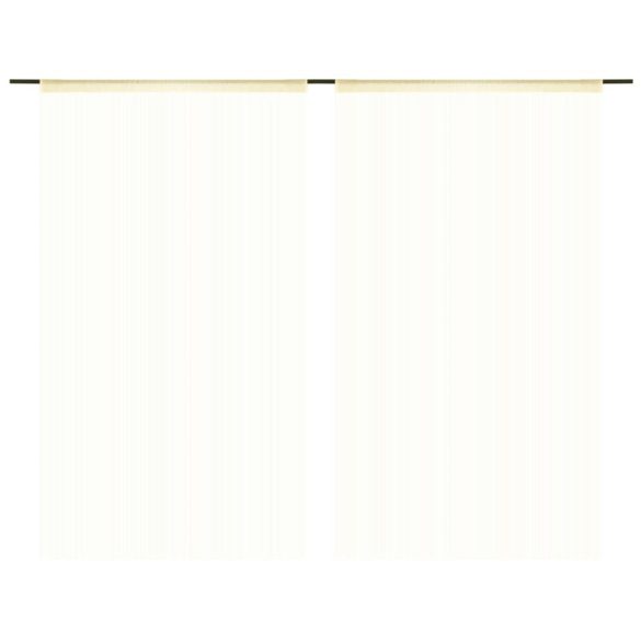 2 db krémszínű zsinórfüggöny 100 x 250 cm