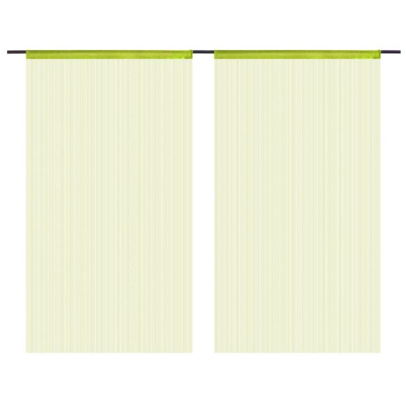 2 db zöld zsinórfüggöny 140 x 250 cm