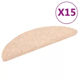 15 db öntapadós lépcsőszőnyeg 56 x 17 x 3 cm világosbarna félkör alakú