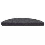 15 db öntapadós lépcsőszőnyeg, 56 x 17 x 3 cm, sötétszürke, félkör alakú