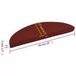 15 db öntapadós lépcsőszőnyeg 56 x 17 x 3 cm bordói félkör alakú
