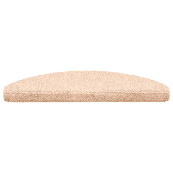 15 db öntapadós lépcsőszőnyeg 65 x 21 x 4 cm világosbarna félkör alakú nagy