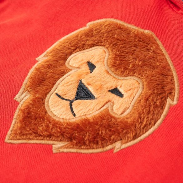 Piros kapucnis gyerekpulóver 104