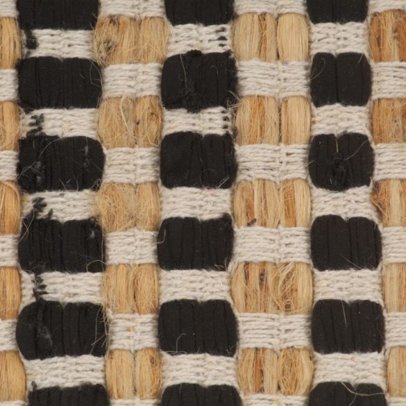 kézzel szőtt természetes/fekete juta fürdőszobaszőnyeg-szett