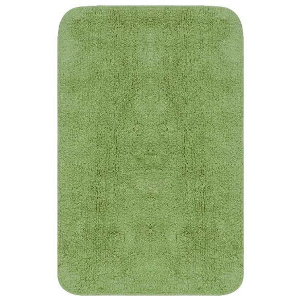 3 darabos zöld szövet fürdőszobaszőnyeg-garnitúra