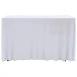 2 darab fehér sztreccs asztalszoknya 243 x 76 x 74 cm