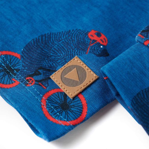 Benzinkék hosszú ujjú gyerekpizsama 104