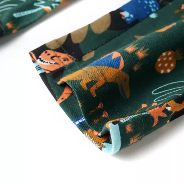 Sötétzöld hosszú ujjú gyerekpizsama 104