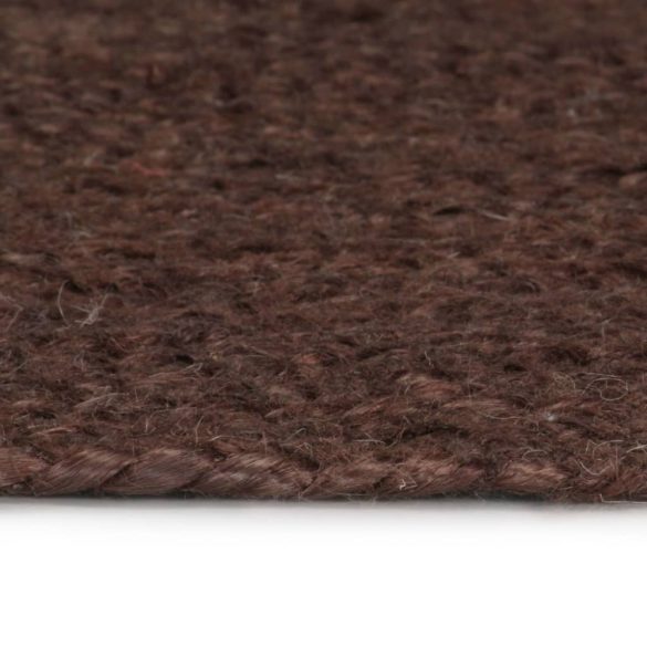 barna kézzel font kör alakú jutaszőnyeg 90 cm