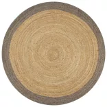 szürke szélű kézzel font jutaszőnyeg 90 cm