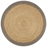 szürke szélű kézzel font jutaszőnyeg 150 cm