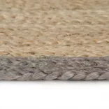 szürke szélű kézzel font jutaszőnyeg 150 cm