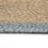 olívazöld szélű kézzel font jutaszőnyeg 120 cm