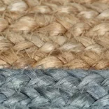 olívazöld szélű kézzel font jutaszőnyeg 150 cm