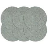 6 db sima olívazöld kerek jutaalátét 38 cm