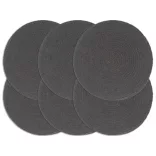 6 db sima sötétszürke kerek pamutalátét 38 cm