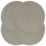 4 db sima szürke kerek pamut tányéralátét 38 cm