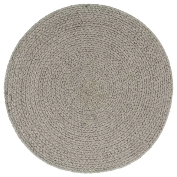 4 db sima szürke kerek pamut tányéralátét 38 cm