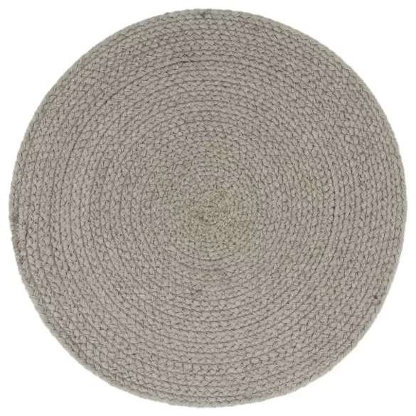 6 db sima szürke kerek pamut tányéralátét 38 cm