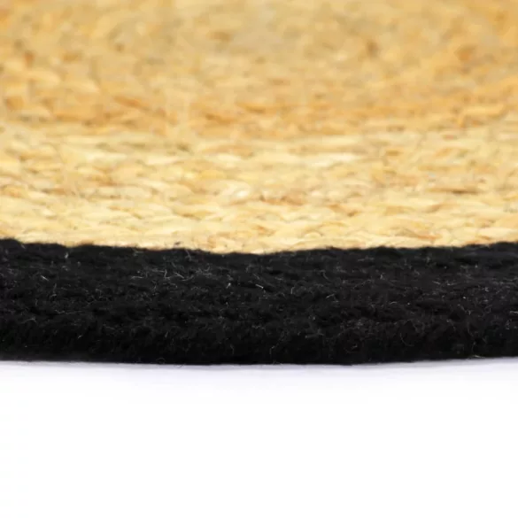 4 db természetes és fekete juta-pamut alátét 38 cm