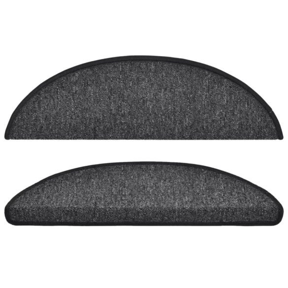 15 db antracitszürke félkör alakú lépcsőszőnyeg 56 x 17 x 3 cm