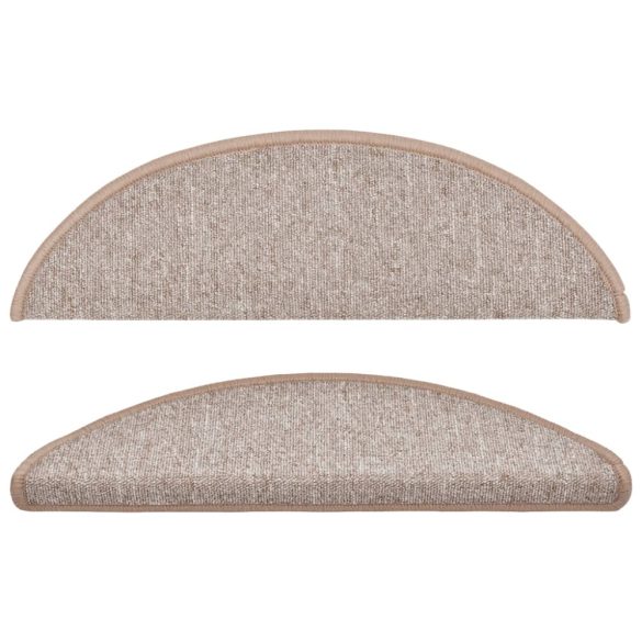 15 db világosbarna félkör alakú lépcsőszőnyeg 56 x 17 x 3 cm