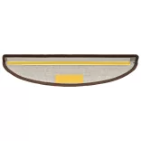 15 db lépcsőszőnyeg 56 x 17 x 3 cm kávébarna félkör alakú lépcsőszőnyeg