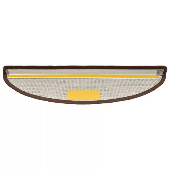 15 db lépcsőszőnyeg 56 x 17 x 3 cm kávébarna félkör alakú lépcsőszőnyeg