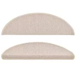 15 db lépcsőszőnyeg 56 x 17 x 3 cm bézs félkör alakú