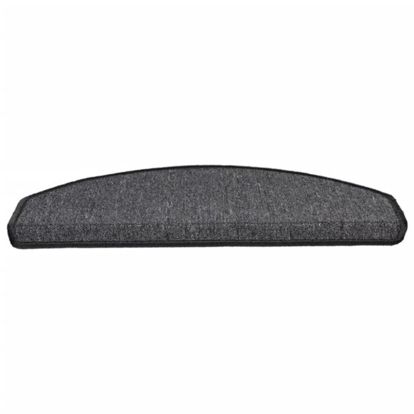 15 db antracitszürke félkör alakú lépcsőszőnyegek 65 x 24 x 4 cm