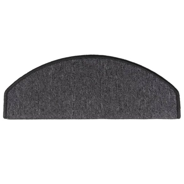 15 db antracitszürke félkör alakú lépcsőszőnyegek 65 x 24 x 4 cm