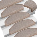 15 db világosbarna, félkör alakú, nagy lépcsőszőnyeg 65 x 24 x 4 cm