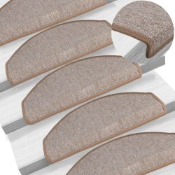   15 db világosbarna, félkör alakú, nagy lépcsőszőnyeg 65 x 24 x 4 cm