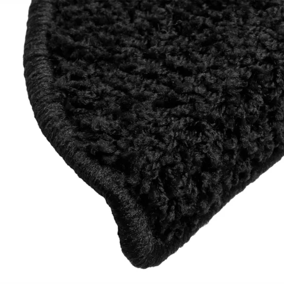 15 db fekete, félkör alakú lépcsőszőnyeg 56 x 17 x 3 cm